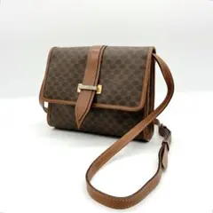 【CELINE】ショルダーバッグ　マカダム柄　PVC ダークブラウン