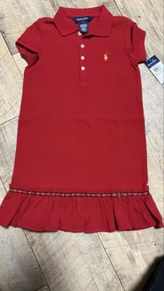 Ralph Lauren 赤 半袖 ワンピース 新品未使用タグ付き 110120