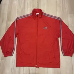 adidas レッド ナイロンジャケット M