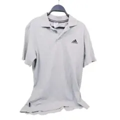 adidas アディダス ポロシャツ メンズ LL グレー ワンポイントロゴ