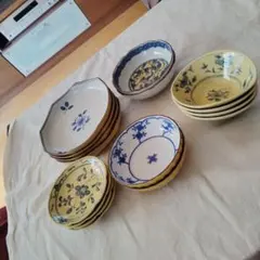 たち吉 黄色花柄プレートセット たち吉花数奇皿