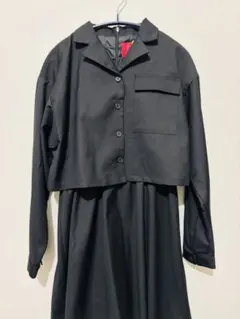 【jamie エーエヌケー】シャツ型ワンピース　黒