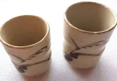 民藝 古作 益子焼 柿釉 抜絵 茶器揃 急須 湯呑み4客 古民藝 民芸 益子焼 柿釉抜絵 湯呑み 2客セット 民藝 - メルカリ