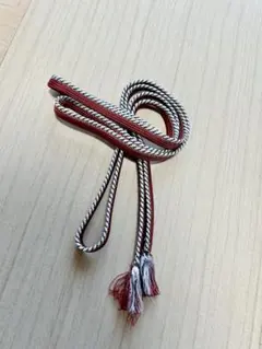 えんじ色 シルバー 帯締め 房付き