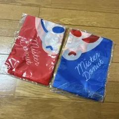 新品未使用 ミスド×原田治 エコバッグ ２個セット レッド ブルー