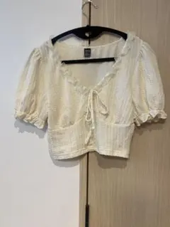 SHEIN ホワイト レースアップ トップス