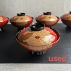 【輪島塗　尺サイズ　瑞祥盆×5客　童唄蒔絵】布着本堅地　作家物　未使用/長期保管 輪島塗尺サイズ瑞祥盆×5客童唄蒔絵】布着本堅地作家物未使用