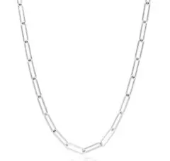 【セール】ロング スクエアチェーン ネックレス シルバー 新品