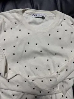 ZARA ビジュー装飾 長袖ニット