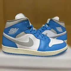 ナイキ ウィメンズ エアジョーダン1 ミッド ダークパウダーブルー 29cm