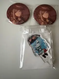 プロセカ　グリッター缶バッジ　日野森雫　セカライアクリルクリップ ３点