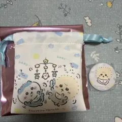 ちいかわベイビー　トレーディング巾着　ラッコ　ハチワレ　缶バッジ　ラッコ