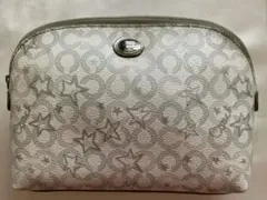 【used】COACH コーチ ポーチ ホワイト＆シルバーのサムネイル