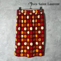 Yves Saint Laurent ドット柄 タイトスカート N1628のサムネイル