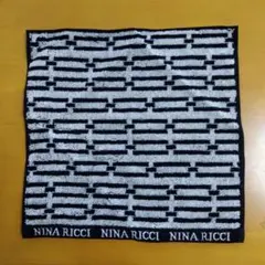 新品 ニナリッチ NINA RICCI タオルハンカチ 幾何学模様 黒白のサムネイル