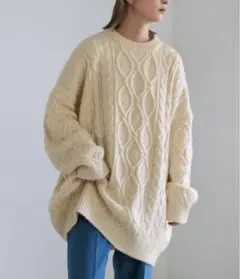 select moca ケーブルオーバーサイズニット