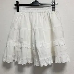 ティアードミニスカート ホワイト 白 Honeys ハニーズ L