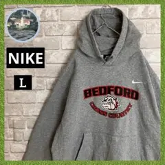 ナイキ 刺繍スウッシュ 裏起毛 ブルドッグ カレッジ NIKE 袖太 スウェット