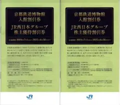 JR西日本優待 京都鉄道博物館 割引券 2冊
