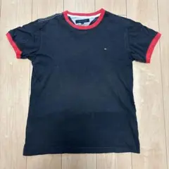 トミーヒルフィガー Tシャツ バックプリント 黒×赤 M