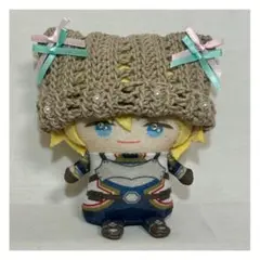 にじぱぺぬい服レース編み風ねこみみニット帽　ライトブラウン