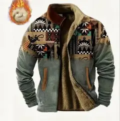 トライバルプリント フリースジャケット