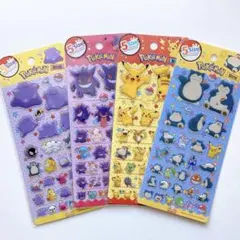 韓国限定 ポケモン 5サイズ シール ぷっくりステッカー 4枚セット