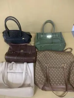 豪華5点セット！JRA オーストリッチ クロコ型押し ハンドバッグ まとめ売り