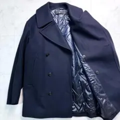 美品 ユニクロ +J ジルサンダー 中綿 ピーコート L ネイビー 完売