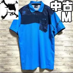 中古 オークリースカル ポロシャツ Mサイズ メンズ 半袖 ゴルフウェア