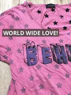 WORLD WIDE LOVE 星柄 トップス ロゴT カットソー ワーラブのサムネイル