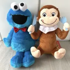 【新品未使用】クッキーモンスター おさるのジョージ ぬいぐるみセット　タグ付き