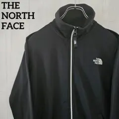 ノースフェイス☆トラックジャケット ジャージ 裏起毛 ロゴ Mブラック 0076