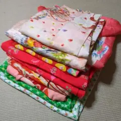 3524 キッズ着物まとめ売り9点ほど！リメイク•お稽古用など☆