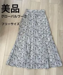 【美品】グローバルワーク花柄 フレアスカートF