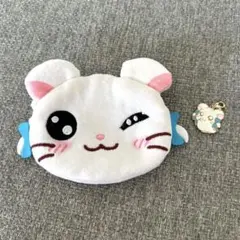 とっとこハム太郎 ガチャガチャ ふわふわフェイスポーチ チャーム リボンちゃん