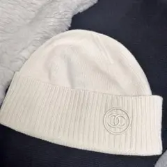 正規品！！CHANEL カシミヤ ニット帽 ホワイト