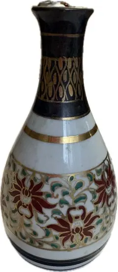 鉄絵 蓮文 花瓶 陶器 徳利形　中国朝鮮古美術　李朝時代　高さ約30cm 鉄絵 蓮文 花瓶 陶器 徳利形 中国朝鮮古美術 李朝時代 高さ約30cm