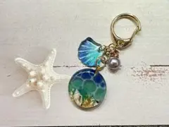 レジンキーホルダー　海塗り　ナミマガシワ
