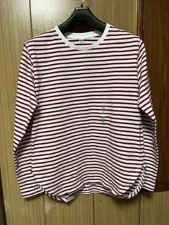 ユニクロ　UNIQLO Tシャツ　ストライプ（赤✖️白）
