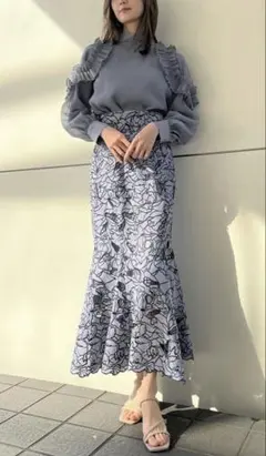 SNIDEL カッティングレースマーメイドスカート