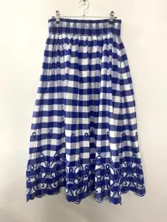ザラ　スカート　ギンガムチェックスカート　膝下スカート　ZARA