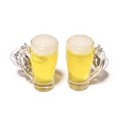 生ビール【大ジョッキ】のイヤリング✮ピアス変更可✮個性派 ユニーク 面白 ネタ