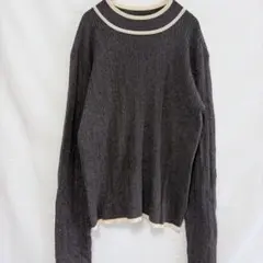 RAMIRAL【サイズ42】グレー リブニットセーター 長袖　トップス　秋冬