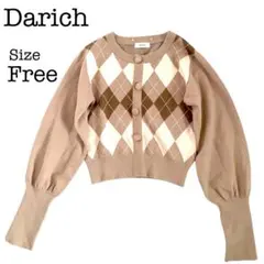 【美品】ダーリッチ アーガイル柄 カーディガン フリーサイズ