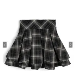 インパン裏地付きチェック柄ティアードフレアミニスカート[ai229]