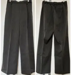 ダークグレー ワイドパンツ オフィス