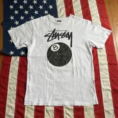 00s ビンテージ old stussy 和柄(花柄)8ボール Tシャツ L 白