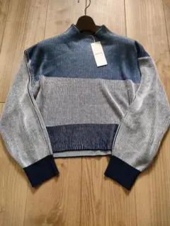 新品　コムサイズム　ストライプ柄ニット 　Ｆ　定価6900円