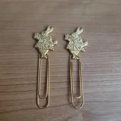 不思議の国のアリス ゴールドクリップ 2個セット